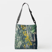Mimosa-boom met gele bloemen crossbody tas (Achterkant)