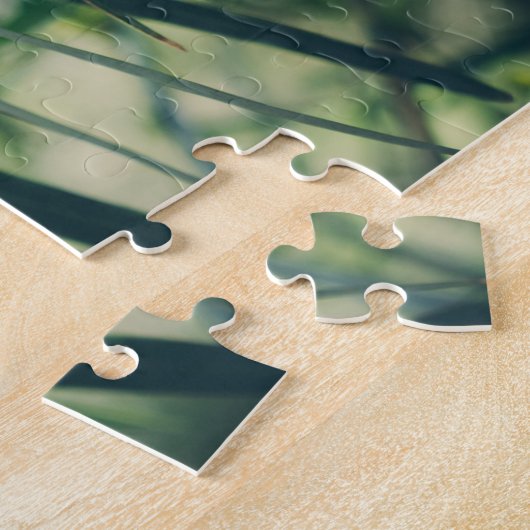 Mimosa-boom met gele bloemen legpuzzel (Zijkant)