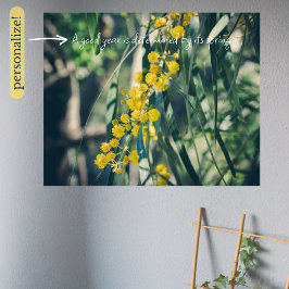 Mimosa-boom met gele bloemen poster