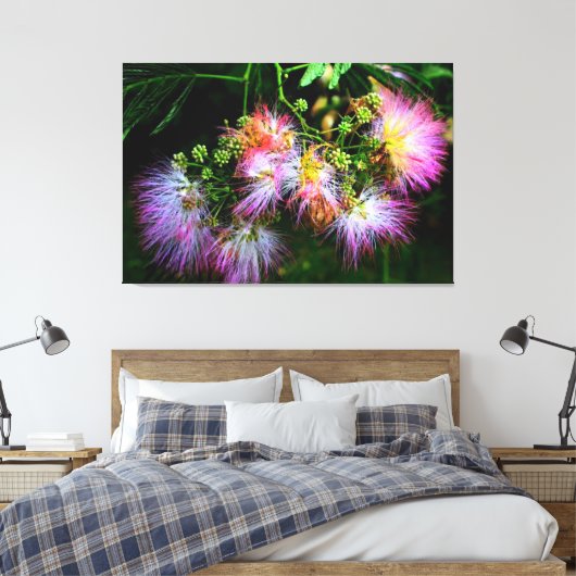 Mimosa boombloesems canvas afdruk (Insitu (Slaapkamer))