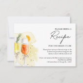 Mimosa Bruids-shower Recept Verzoek Kaart (Voorkant)