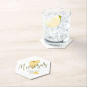 Mimosa Bruidsfeest Dank Je Gold Geel  Kartonnen Onderzetters (Insitu)