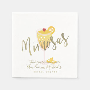 Mimosa Bruidsfeest Dank Je Gold Geel   Servet