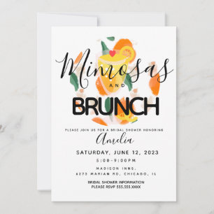 Mimosa Brunch Hand Drawn Bridal Shower Kaart