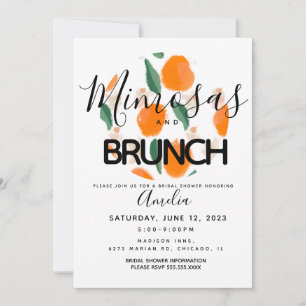 Mimosa Brunch Hand Drawn Bridal Shower Kaart