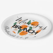 Mimosa Brunch Hand Drawn Vrijgezellenfeest Papieren Bordje (Gekanteld)