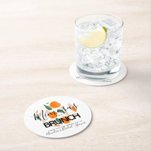 Mimosa Brunch Hand Drawn Vrijgezellenfeest Ronde Kartonnen Onderzetter (Insitu)