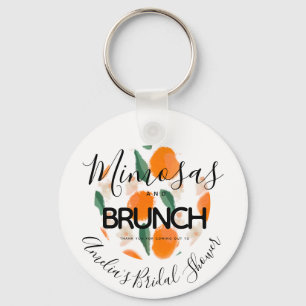 Mimosa Brunch Hand Getekende Bruidsdouche Favor Sleutelhanger