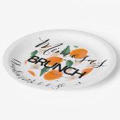 Mimosa Brunch Hand Getekende Bruidsdouche    Papieren Bordje (Gekanteld)