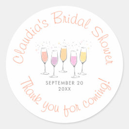 Mimosa Champagne Bellini Bruiloftsborrel Ronde Sticker