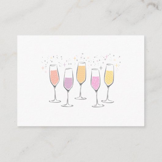 Mimosa Champagne Bellini Peach Vrijgezellenfeest Informatiekaartje (Achterkant)