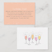 Mimosa Champagne Bellini Peach Vrijgezellenfeest Informatiekaartje (Voorkant / Achterkant)