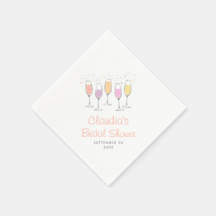 Mimosa Champagne Bellini Perzik Bruidsdouche Servet