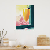 Mimosa Cocktail Morning Sunrise Retro Poster (Keuken)