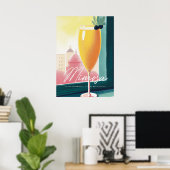 Mimosa Cocktail Morning Sunrise Retro Poster (Thuiskantoor)
