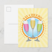 Mimosa Colorful Champagne Glasses Briefkaart (Voorkant / Achterkant)