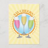 Mimosa Colorful Champagne Glasses Briefkaart (Voorkant)