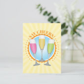 Mimosa Colorful Champagne Glasses Briefkaart (Staand voorkant)
