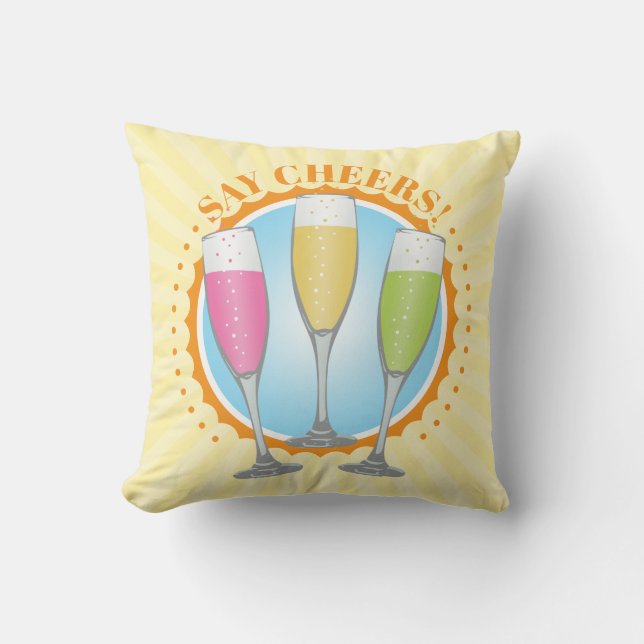 Mimosa Colorful Champagne Glasses Sierkussen (Voorkant)