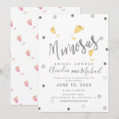 Mimosa Confetti Yellow Silver Vrijgezellenfeest Kaart (Voorkant / Achterkant)