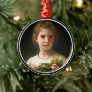 Mimosa door William Bouguereau Metalen Ornament