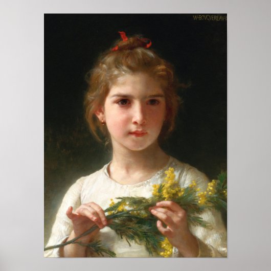 Mimosa door William Bouguereau Poster (Voorkant)