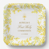 Mimosa Eerste Communie Papieren Bordje (Voorkant)