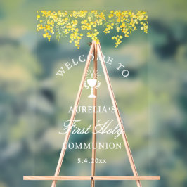 Mimosa Eerste Communie Welkom Acryl Bord