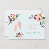 Mimosa en Bloemen Brunch en Bruisende Bruidsborrel Bedankkaart (Voorkant)