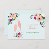 Mimosa en Bloemen Brunch en Bruisende Bruidsborrel Bedankkaart (Voorkant / Achterkant)