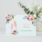 Mimosa en Flowers Brunch en Bubble Vrijgezellenfee Bedankkaart (Staand voorkant)