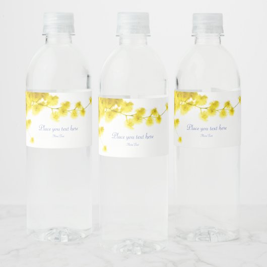 Mimosa Etiket op waterflesje (Flessen)