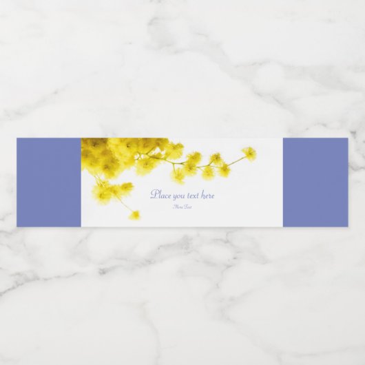 Mimosa Etiket op waterflesje (Enkel label)