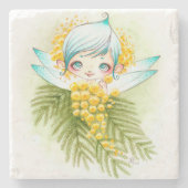 mimosa-feeën stenen onderzetter (Voorkant)