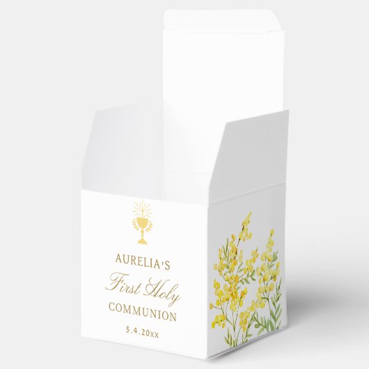 Mimosa First Communion Cube Bedankdoosjes (Geopend)