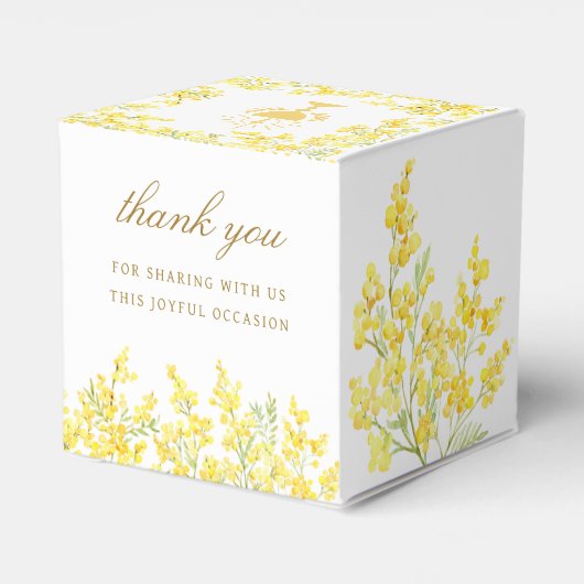 Mimosa First Communion Cube Bedankdoosjes (Achterkant)