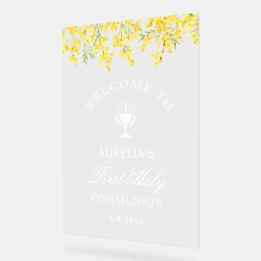 Mimosa First Communion Welcome Acryl Bord (Hoek)