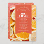 "Mimosa" - Flat Citrus Bruids Douche Uitnodiging (Voorkant / Achterkant)