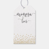 Mimosa flesje label met goudtroep cadeaulabel (Voorkant)