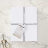 Mimosa flesje label met goudtroep cadeaulabel (Met Touw)
