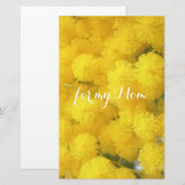 Mimosa. Gele bloemen Briefpapier (Voorkant / Achterkant)