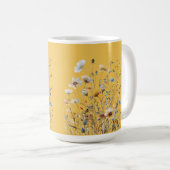 Mimosa Gele Zomer Bloemen Grens Koffiemok (Voorkant rechts)