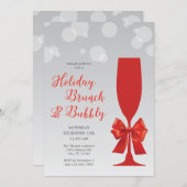 Mimosa Glass Holiday Brunch en Bubbly Uitnodiging (Voorkant / Achterkant)