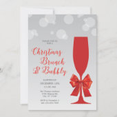Mimosa Glass Kerstbrunch en Bubbly Uitnodiging (Voorkant)