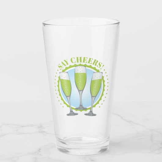 Mimosa Green Champagne Glasses Glas (Voorkant)