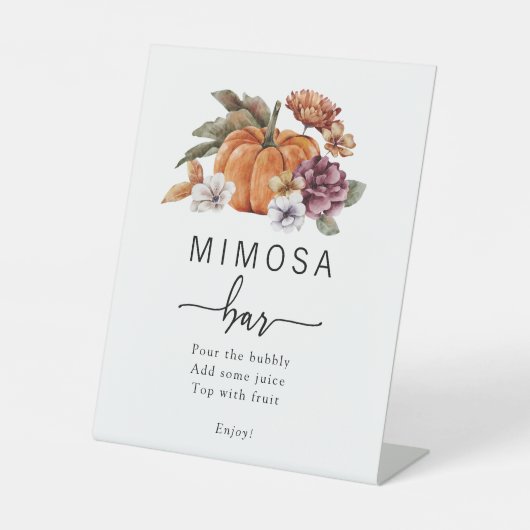 Mimosa Herfst Bar Teken Reclamebord Met Voetstuk (Voorkant)