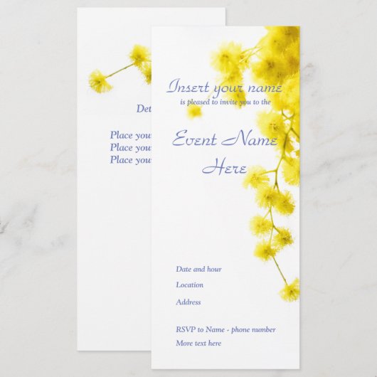 Mimosa Kaart (Voorkant / Achterkant)