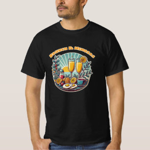Mimosa Lovers' Toast Design kunstwerk T-shirt