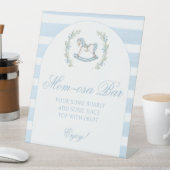 Mimosa Mom-osa bar Blauw paard baby shower Reclamebord Met Voetstuk (Insitu)