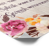 Mimosa Momosa Bar Rustic Floral Baby shower Poster (Hoek)